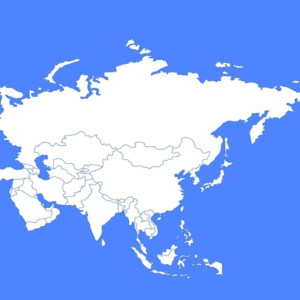 Slepá mapa Asie k vytisknutí a stažení