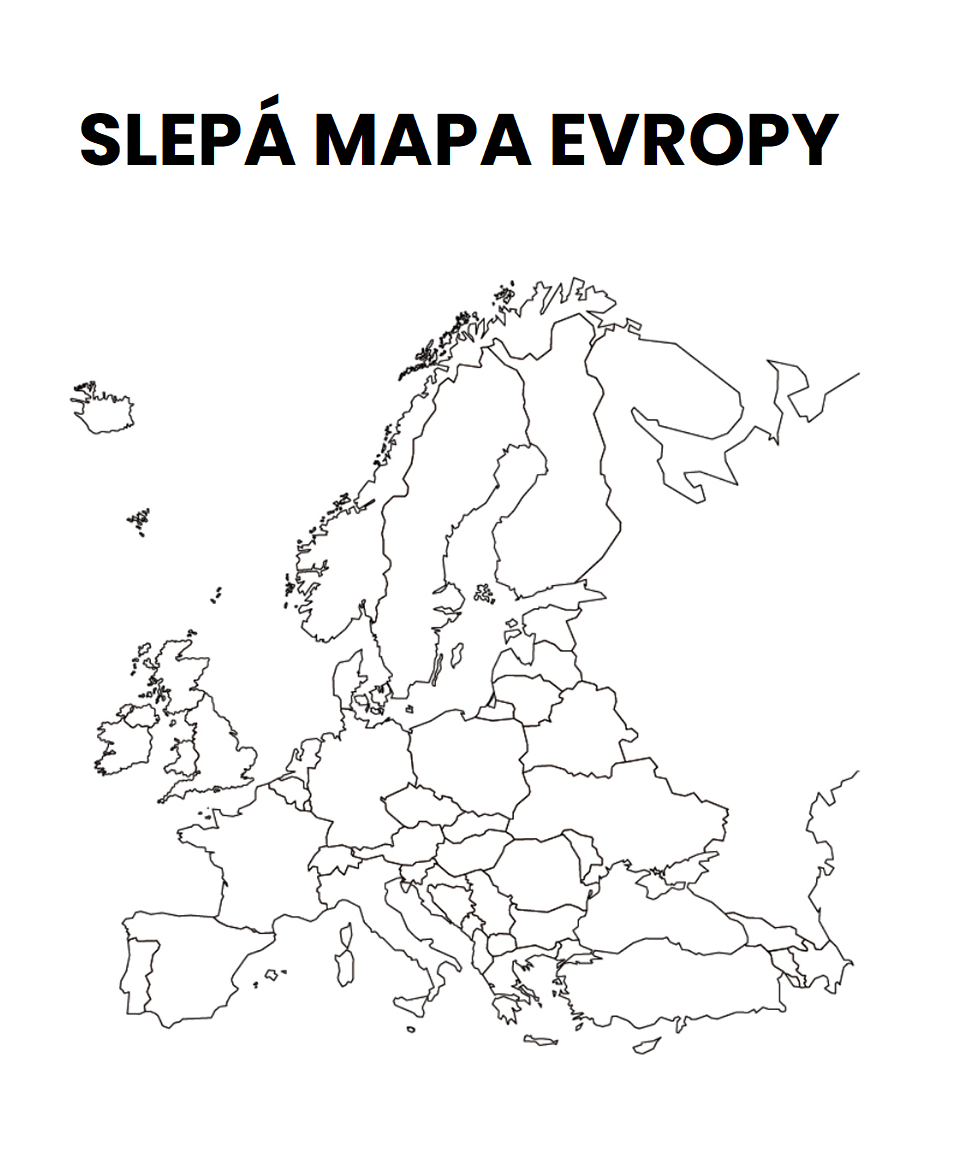 slepá mapa evropy