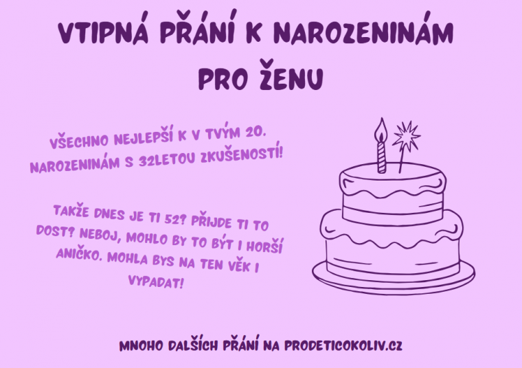 Vtipná přání k narozeninám pro ženy - K POUŽITÍ - ProDětiCokoliv.cz