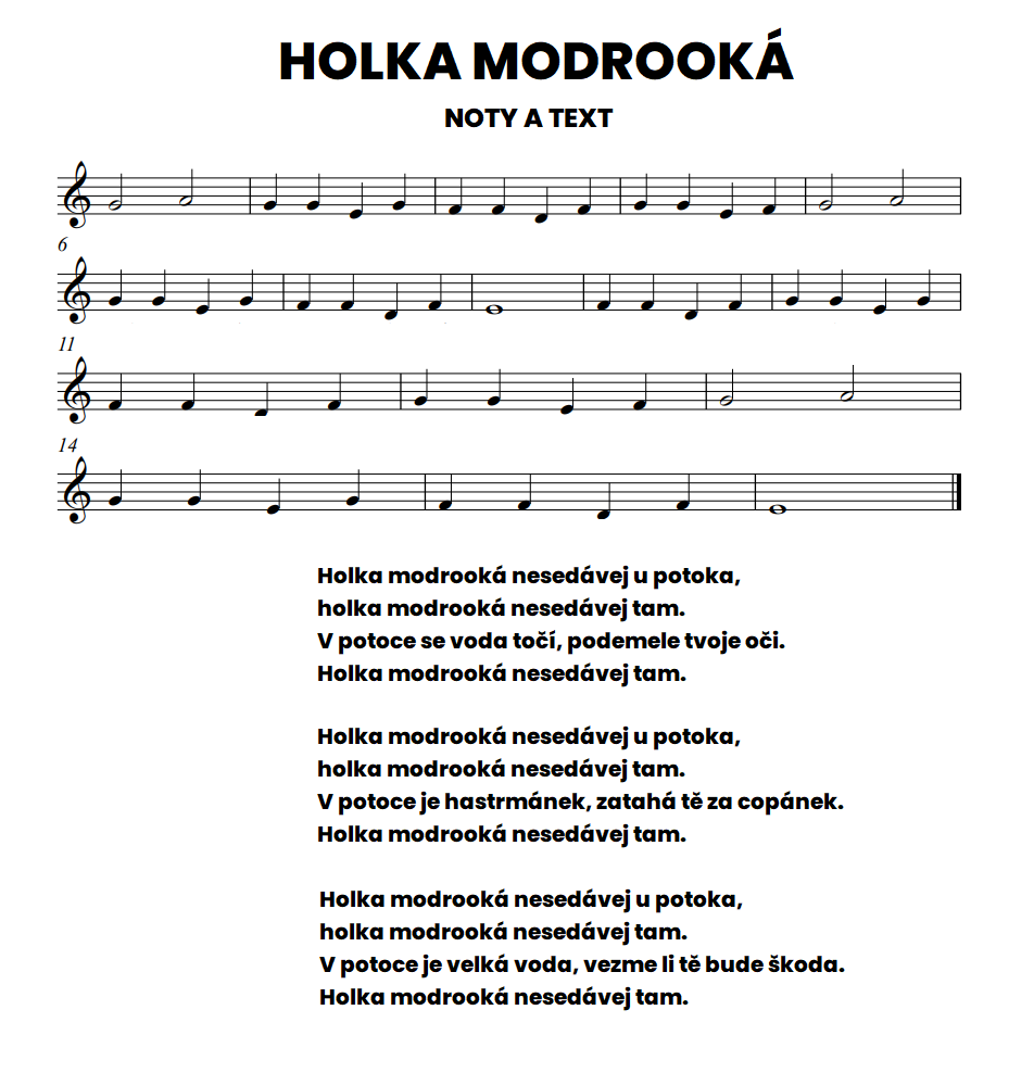 holka modrooká noty