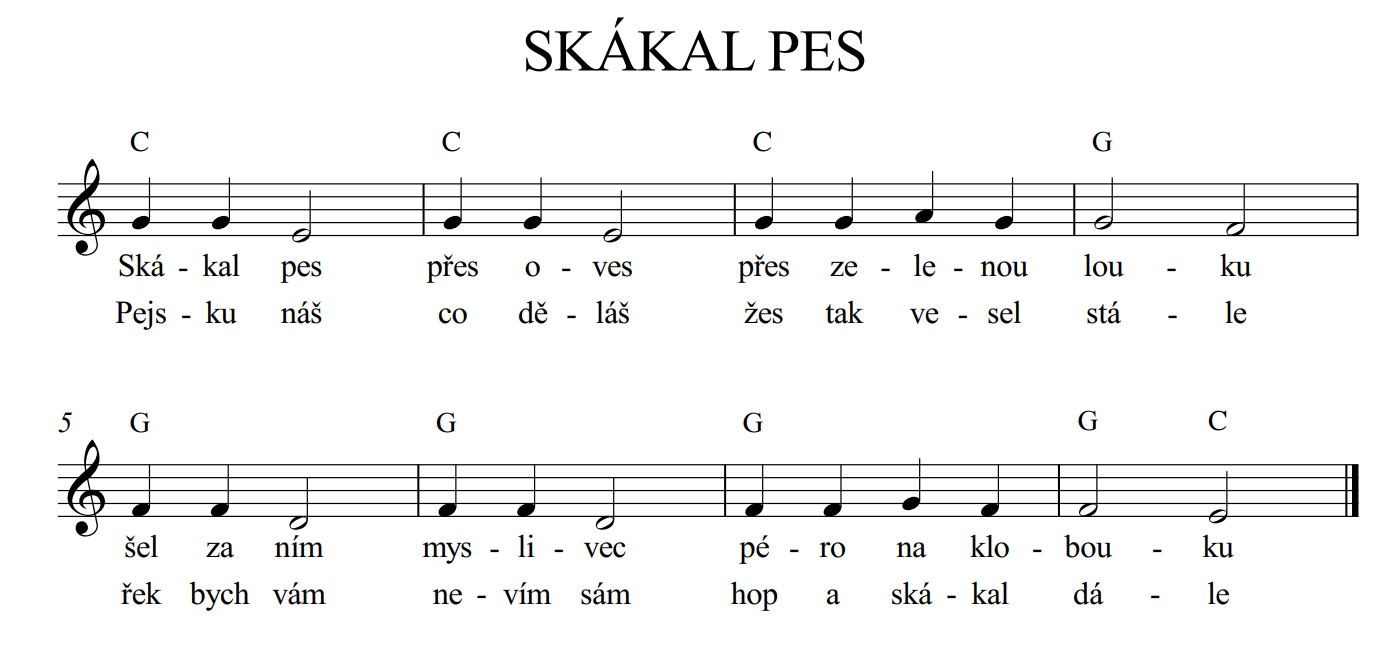 skakal pes noty