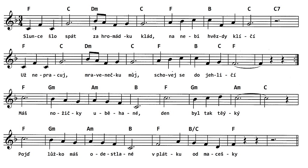Mraven Ukol bavka Noty Text A Akordy Ke Sta en V PDF 