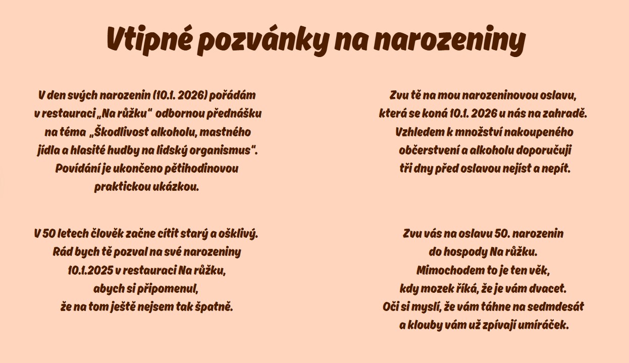 vtipné pozvánky na narozeniny