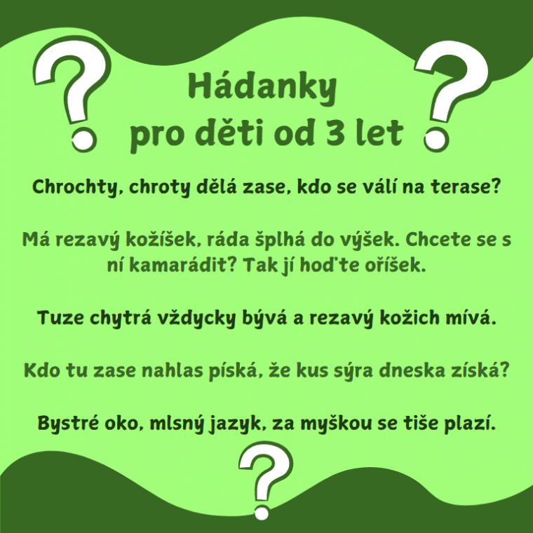 hádanky pro děti od 3 let