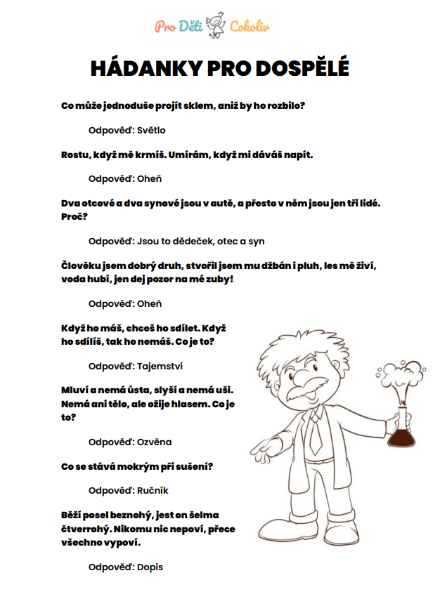 hádanky pro dospělé