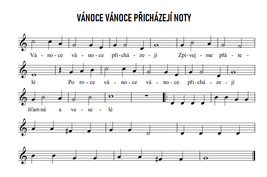 Vánoce, Vánoce přicházejí noty