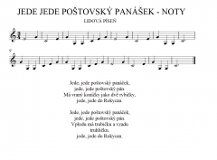Panachej Notes JEDE JEDE POŠTOVSKÝ PANÁČEK noty - KE STAŽENÍ - ProDětiCokoliv.cz