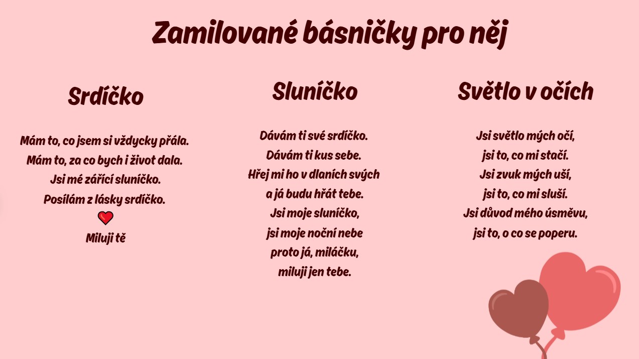 zamilované básničky pro něj