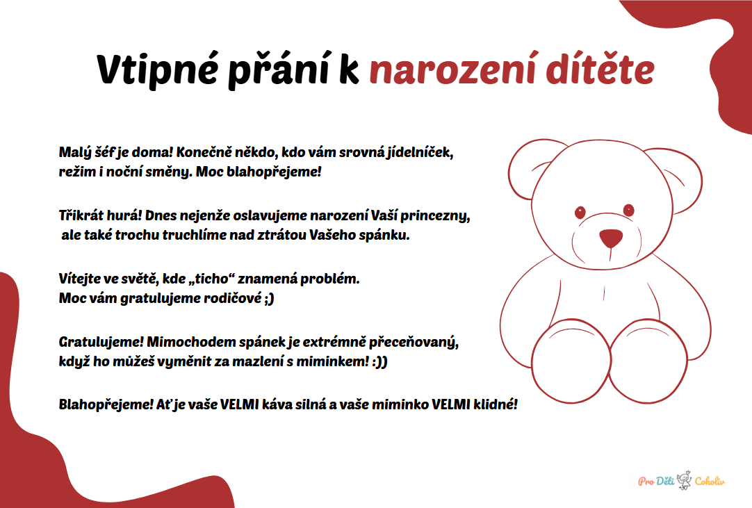 vtipné přání k narození dítěte