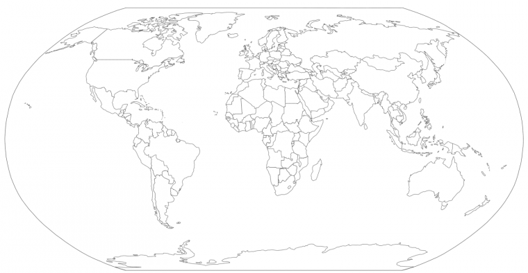 slepá mapa světa