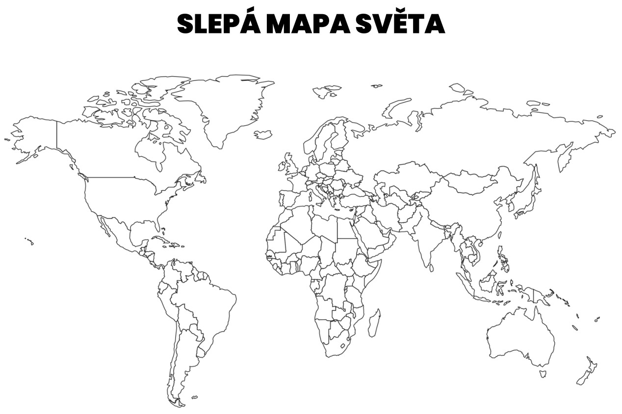 slepá mapa světa