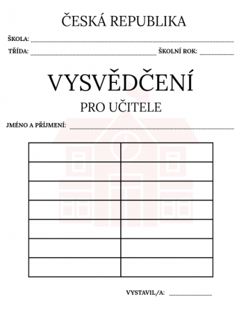 vysvědčení pro učitele
