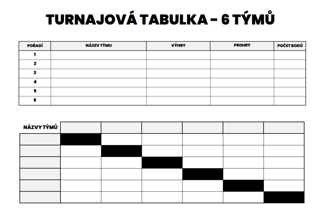turnajová tabulka ke stažení - 6 týmů