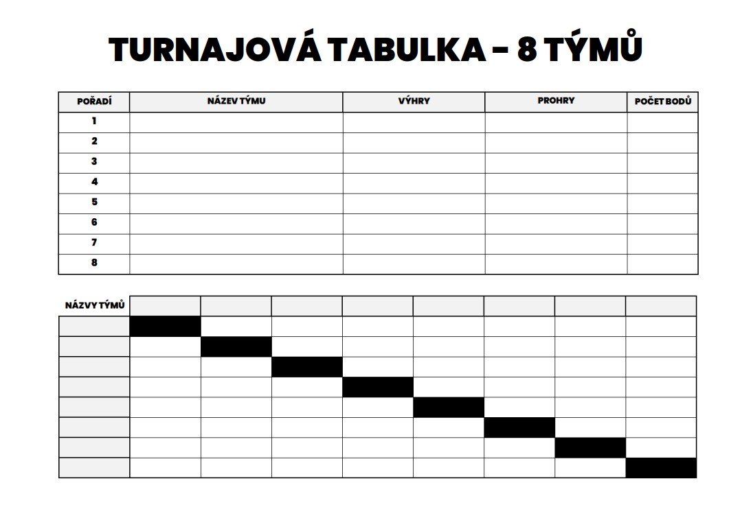 turnajová tabulka ke stažení - 8 týmů