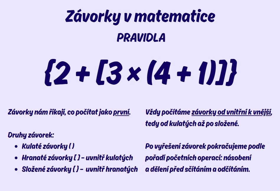 matematika závorky pravidla