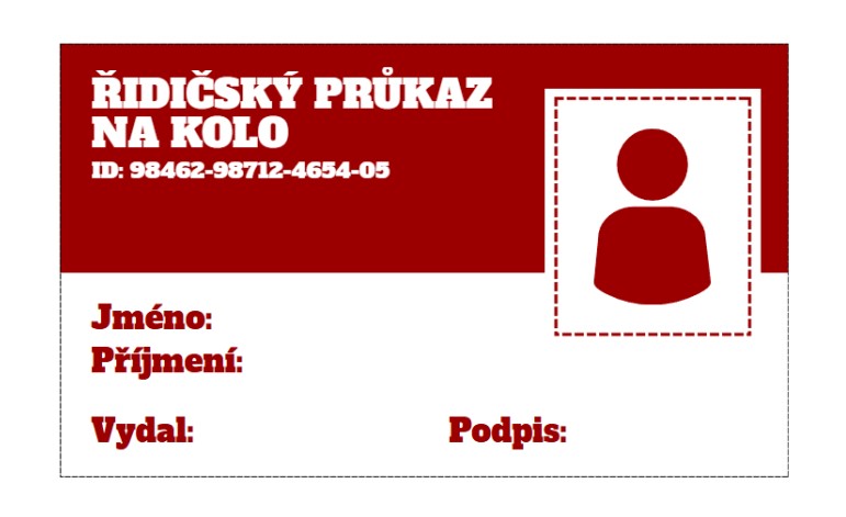 dětský řidičský průkaz - kolo