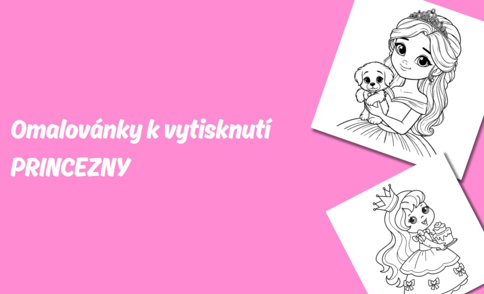 princezny omalovánky