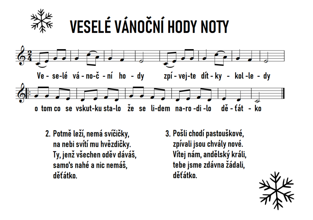 veselé vánoční hody noty