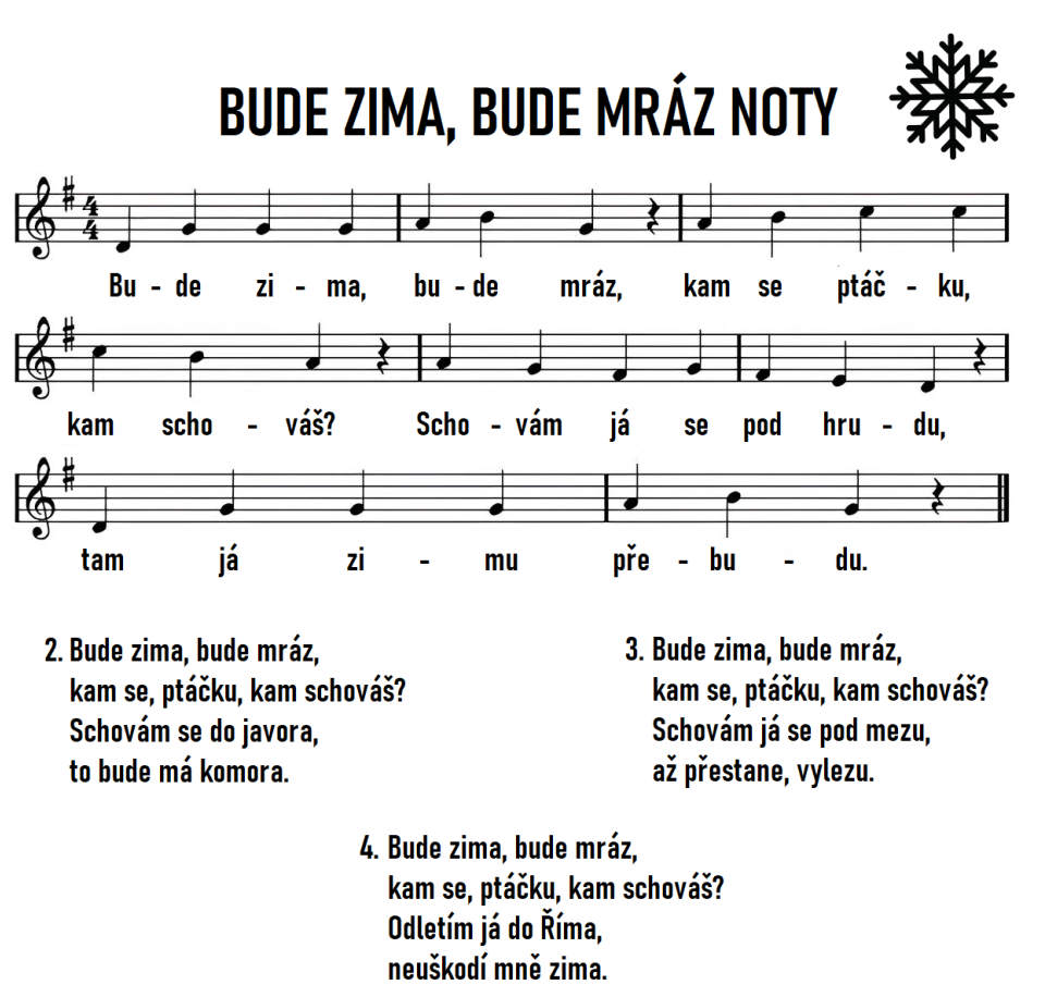 Bude zima bude mráz noty