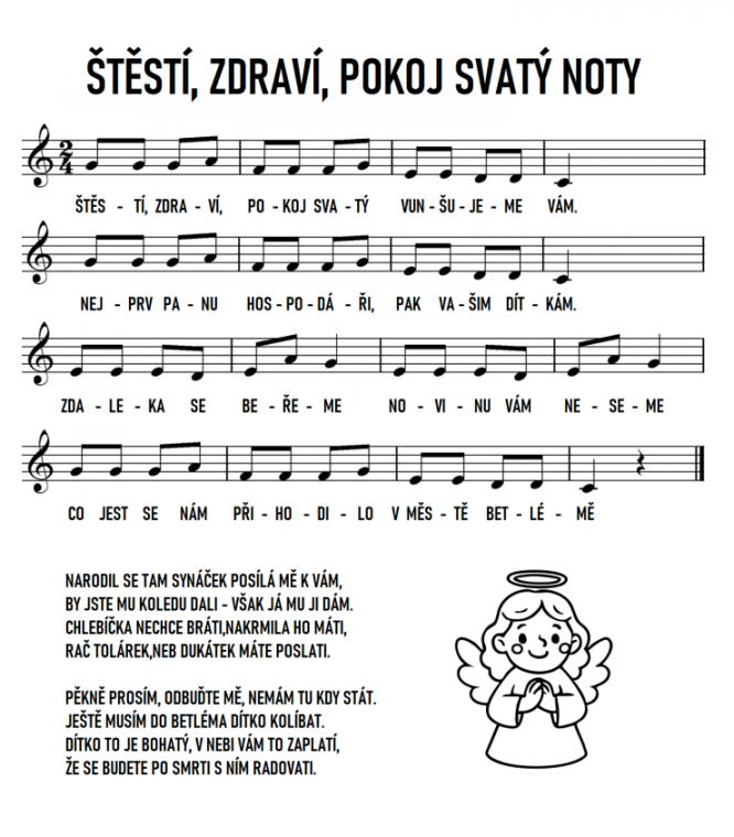 štěstí zdraví pokoj svatý noty