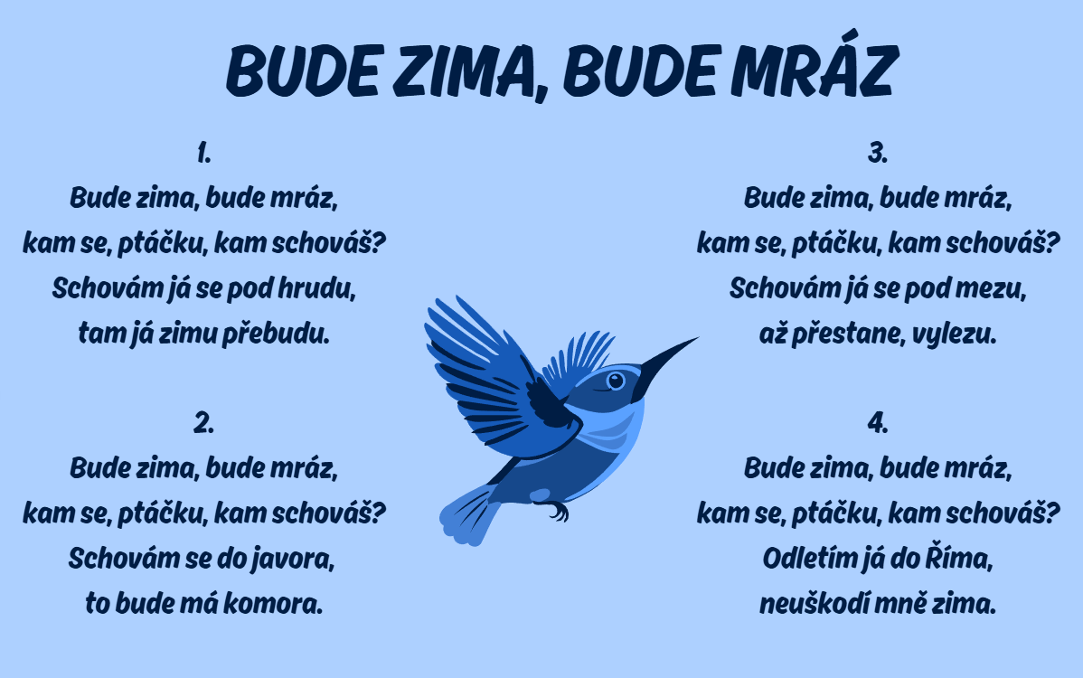 bude zima bude mráz text