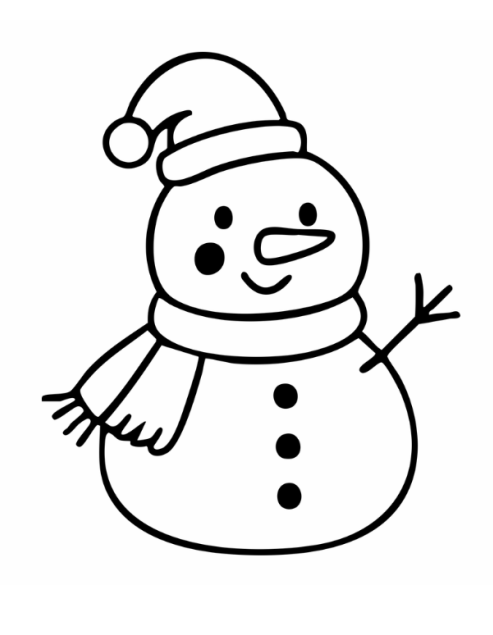 sněhulák omalovánka