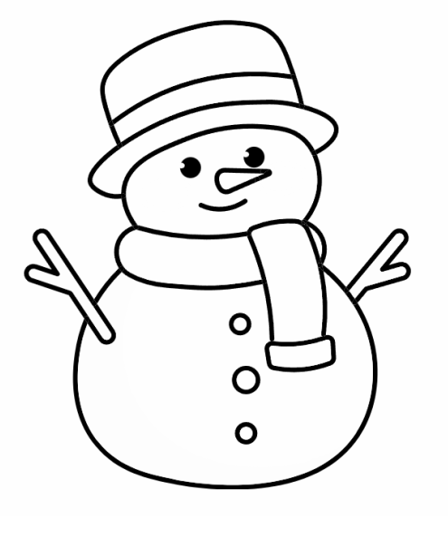 sněhulák omalovánka