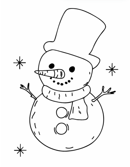 sněhulák omalovánka
