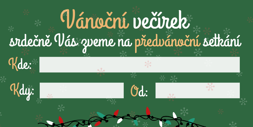 pozvánka na vánoční večírek vzor