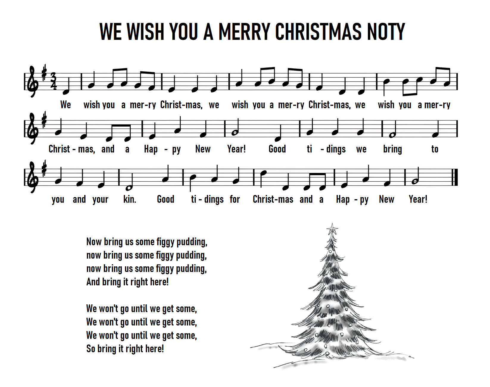 we wish you a merry christmas noty