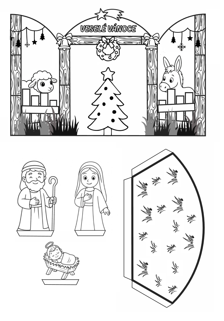 Papírový betlém k vytisknutí