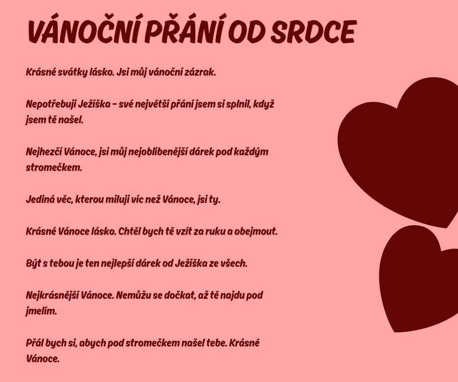 vánoční přání od srdce