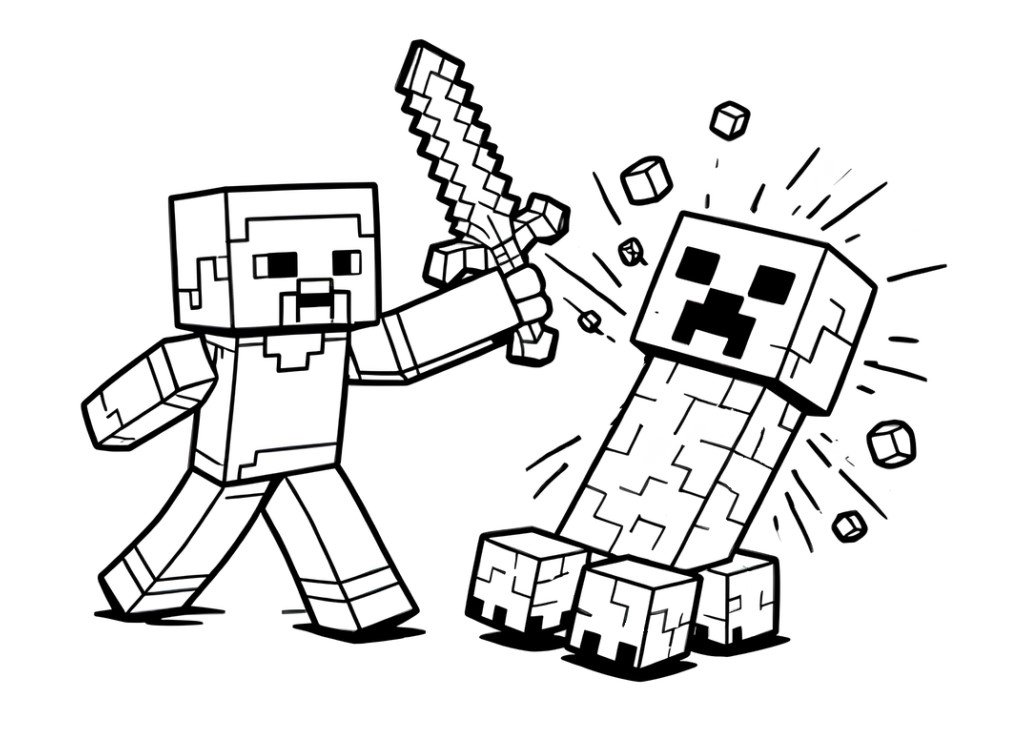 minecraft omalovánky