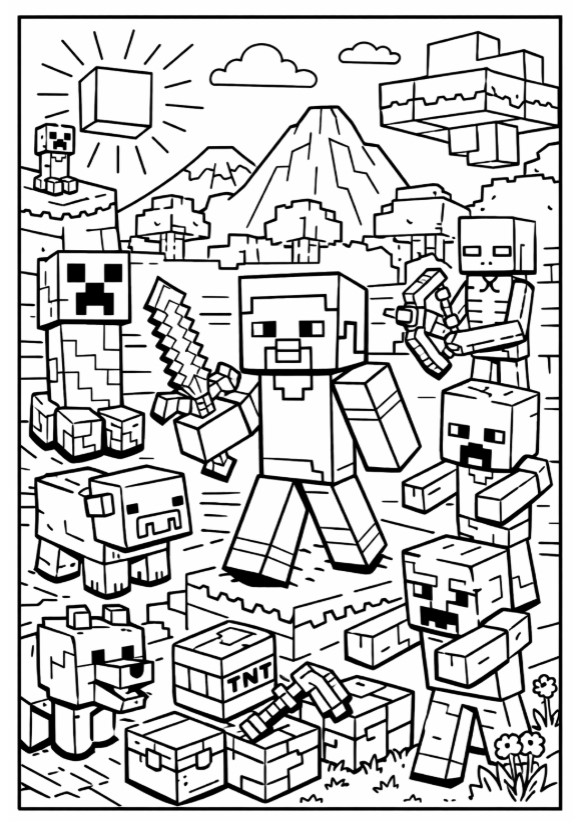 minecraft omalovánky