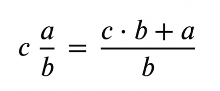 smíšené číslo na zlomek - vzorec