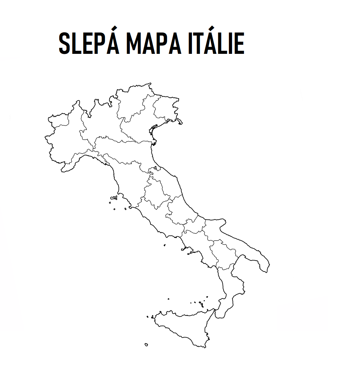 slepá mapa itálie