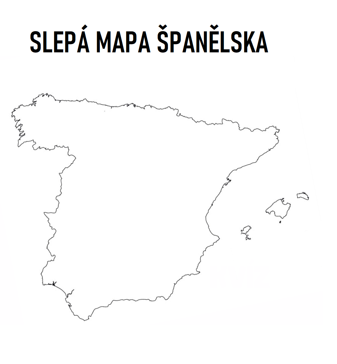 slepá mapa španělska