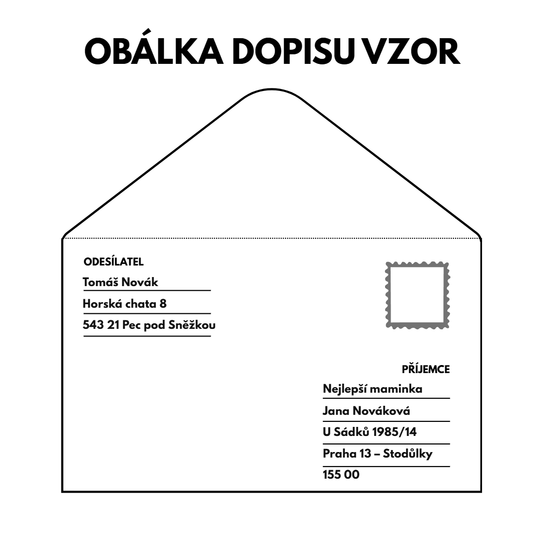 dopis obálka vzor
