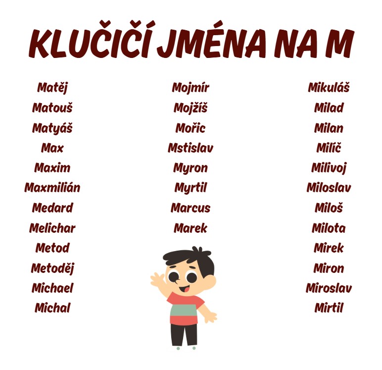 klučičí jména na m
