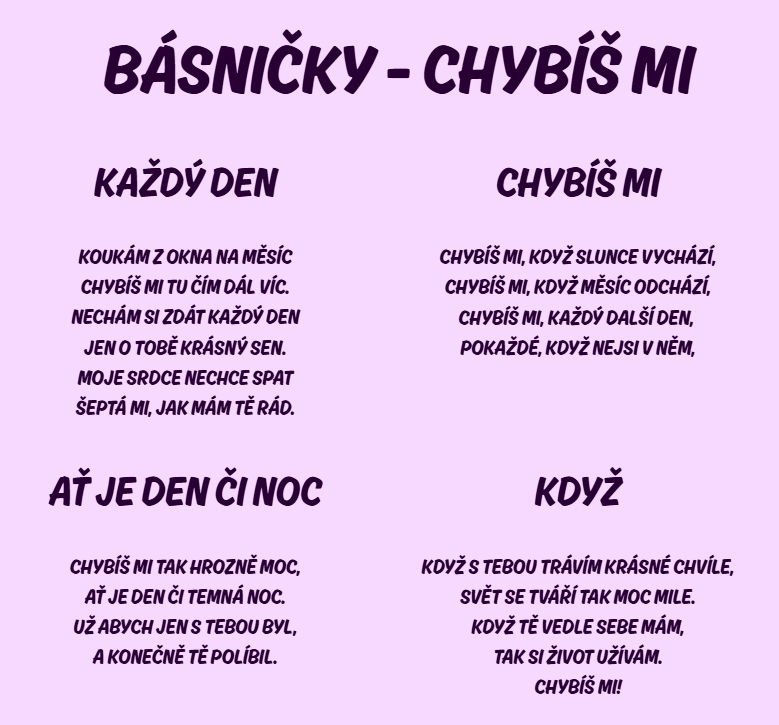 básničky chybíš mi