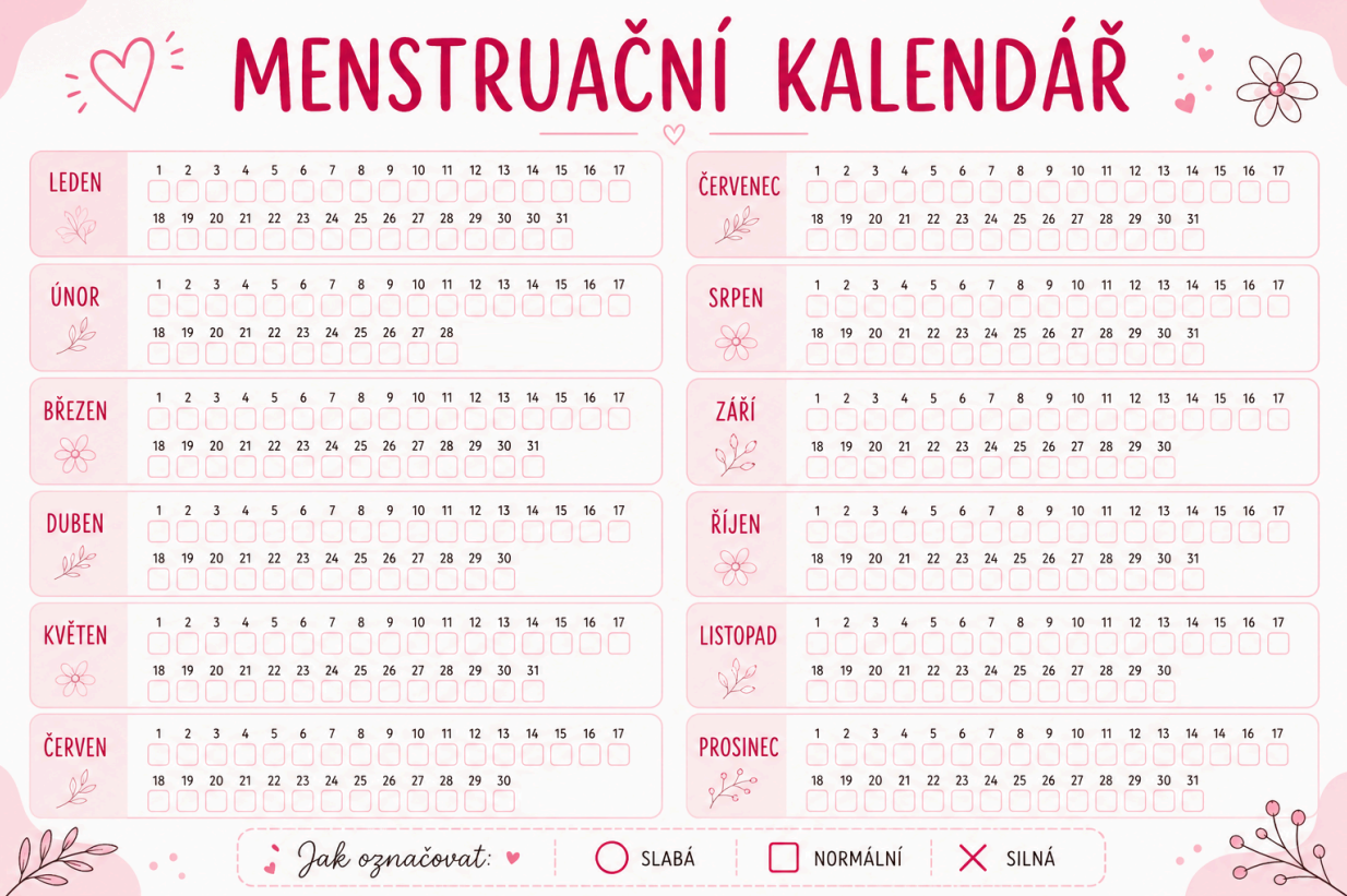 menstruační kalendář