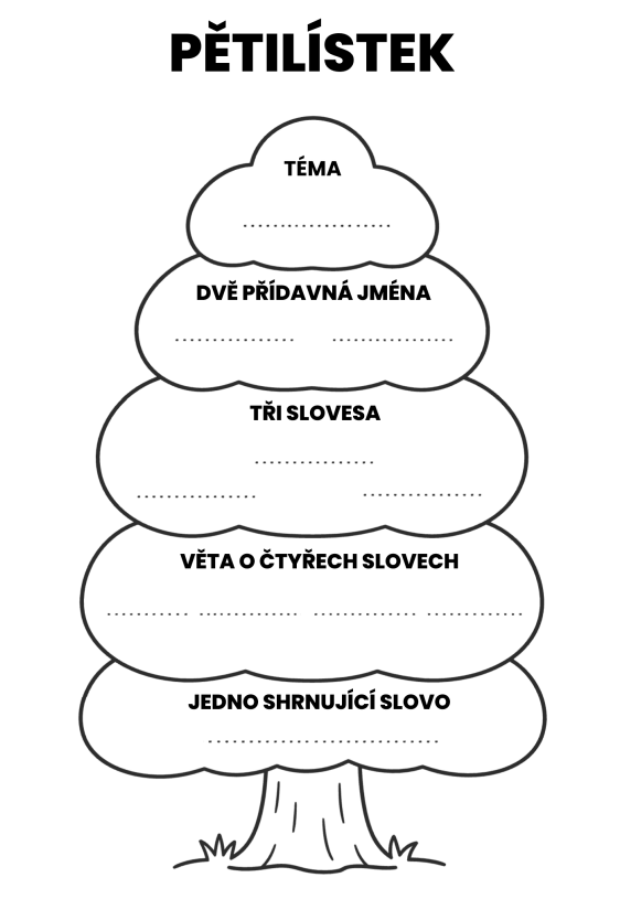 pětilístek šablona - strom